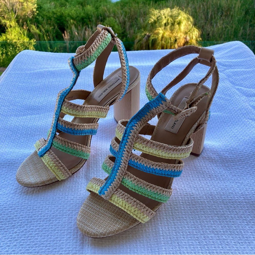 ANTONIO MELANI Multicolor Strappy Heels SIZE: 9,5